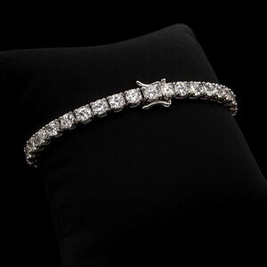925 Silver, 14.40CTW Moissanite Tennis Bracelet